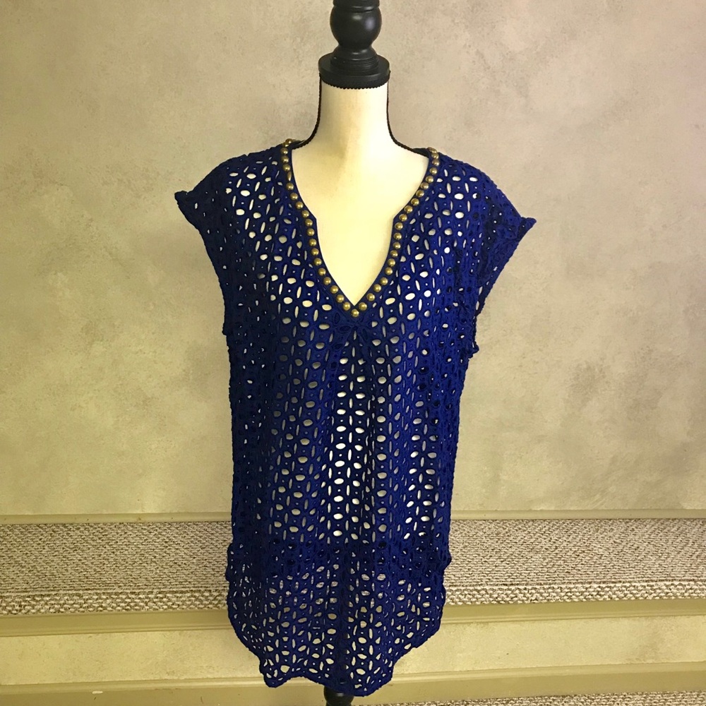 Lilly Pulitzer royal blue eyelet tunic XXL